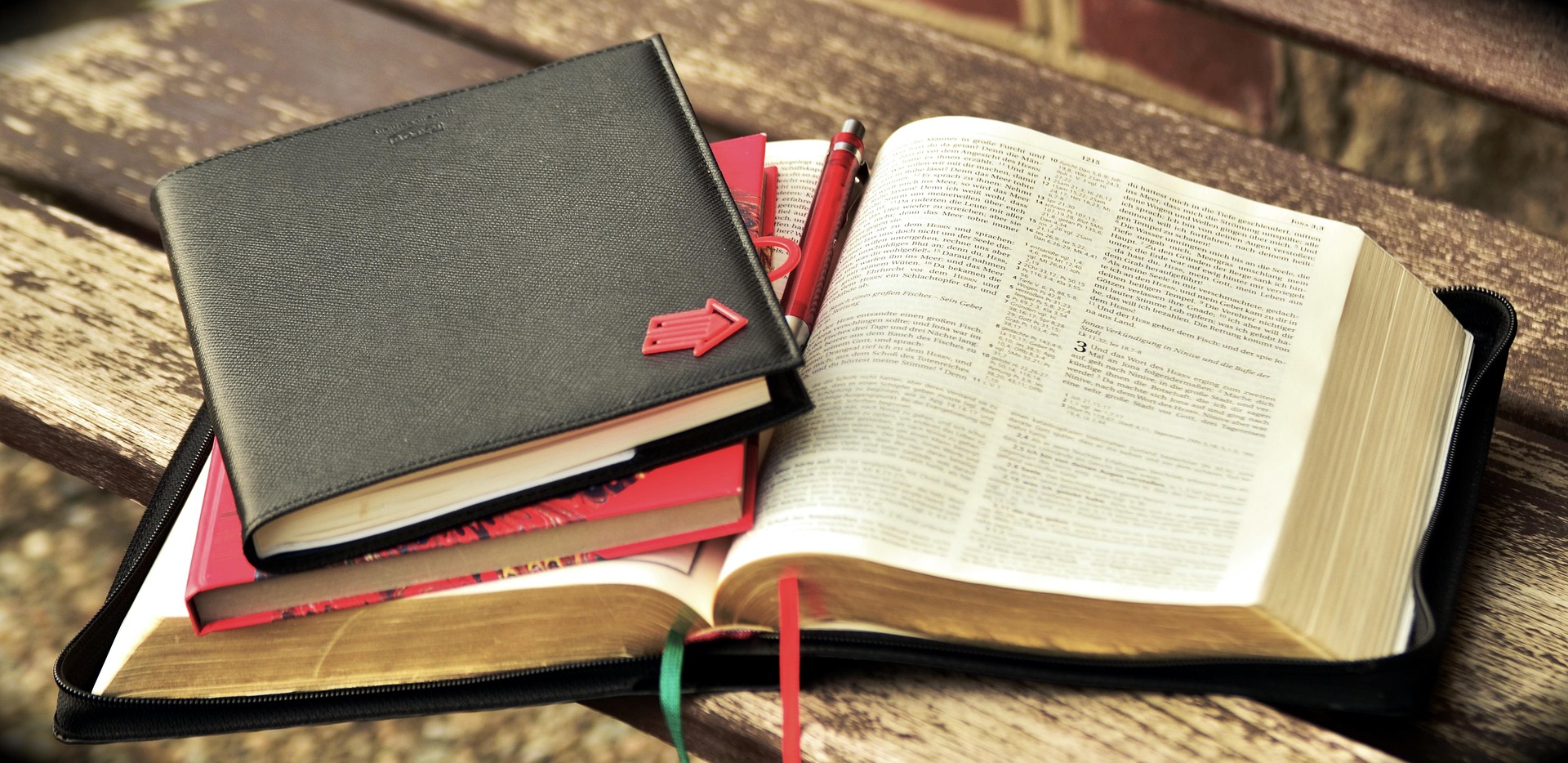 The Bible and notebooks